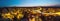 Night panorama of the village of Goreme, Turkey, Cappadocia