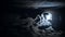 night panoramic cloudscape with moon