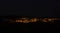 Night panoramic image of the town, El Granado, Huelva, Andalusia, Spain.