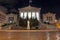 Night Panoramic view of National Library of Athens, Greece