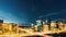 Night panoramic view of street in the city centers in Oslo, Norw