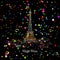 Night Paris,cityscape with Eifel Tower. Sketch for your design