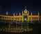 Night photo of Tivoli Garden park in central Copenhagen. It`s a fabulous world of thousands of colorful lights. It is an