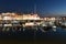 Night photo of the town of Pozzuoli, Italy.