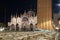 Night photography of the Basilica of San Marco and part of the bell tower, Venice, Italy.