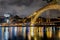 Night photography of dom luis I bridge metal arch bridge porto