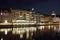 Night photos of City of Lucern and Reuss River, Canton of Lucerne