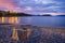 Night pic in Playa Bonita beach at Nahuel Huapi lake in Bariloche