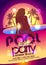 Night pool party poster.