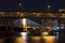 Night Portland bridges across the Willamette river