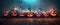 night pumpkin mystery evil blue funny halloween fear background horror table. Generative AI.