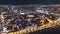 Night Riga city winter DRONE timelapse, lights, bridge, Daugava river