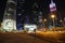 Night road traffic in financial centre in Doha, Qatar