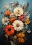 Night\\\'s Blossoming Beauty: A Wildflower Bouquet on a Dark Canvas