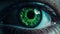 Night\\\'s Emerald Gaze: Enigmatic Green Glowing Eyes