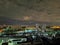 Night scape, clouds, twin towers, Krasnogorsk, Moscow, Russia