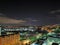 Night scape, rare clouds, moon, Krasnogorsk, Moscow, Russia