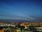 Night scape, striped clouds, dawning, Krasnogorsk, Moscow, Russia