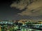 Night scape, white clouds, Venus, Krasnogorsk, Moscow, Russia