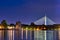 Night scene with Ada Ciganlija bridge