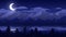 Night Scene Animated Illustration Blue