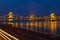 Night scene of the Budapest famous bridge