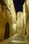Night scene in Caceres historical district