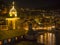 Night scene in Camogli, famous small town in Liguria, Italy