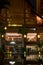 Night scene Chinese Mangrove Resort building on lake illuminated zoomed