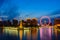 Night scene cityscape of Tianjin ferris wheel,Tianjin eyes in t