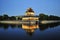 Night scene of corner tower of forbidden city