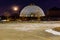 Night scene of the Desert Dome at Henry Doorly Zoo Omaha Nebraska.