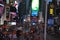 A night scene on the famous crowded Times Square in the New York City