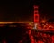 Night scene Golden Gate Bridge San Francisco California with car lights trails