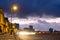 Night scene in Havana at the Malecon seaside avenue