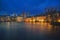 Night scene of the Hofvijver - Dutch Parliament and Government bulding reflection