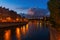 Night scene at the Ile de la Cite in Paris