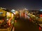 Night scene of Nanchang ancient street. Nanchang - historic scenic town (a canal, boats, historic houses and chinese lanterns) on