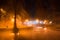 Night scene over the central lake in Miskolctapolca town