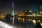 Night scene with Rheinturm tower