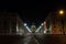 Night scene of Rome, road with basilica in background