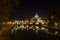 Night scene of Rome, Tevere river with basilica in background