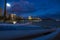 Night scene of Waikiki Beach in Honolulu Hawaii