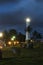 a Night Scenery Long Exposure of People Moving of Famous Light House in Old Dutch Fort Galle Sri Lanka