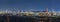 Night scenery of panorama of skyline of Shenzhen city, China. Viewed from Hong Kong border