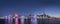 Night scenery of panorama of Victoria harbor of Hong Kong city