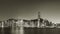 Night scenery of panorama of Victoria harbor of Hong Kong city