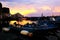 The night scenery and sunset views in Badouzi fishing port