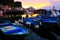 The night scenery and sunset views in Badouzi fishing port