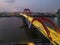 The night scenes of Xinguang Bridge with Guangzhou CBD as background